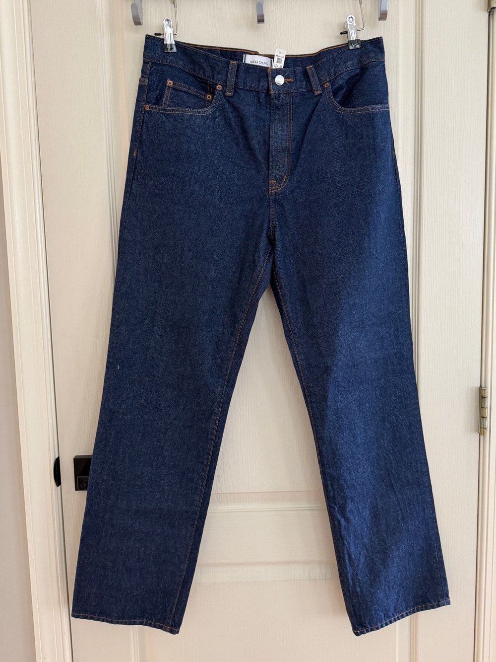 Madewell by Alexa Chung Franny Straight-Leg Jeans in Dark Blue Denim